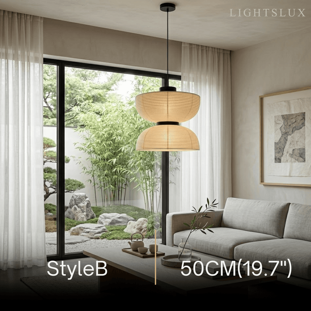 Retro Fabric Pendant Light - Beige Metal Frame for Dining/Living Room - Flindria