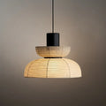 Retro Fabric Pendant Light - Beige Metal Frame for Dining/Living Room - Flindria