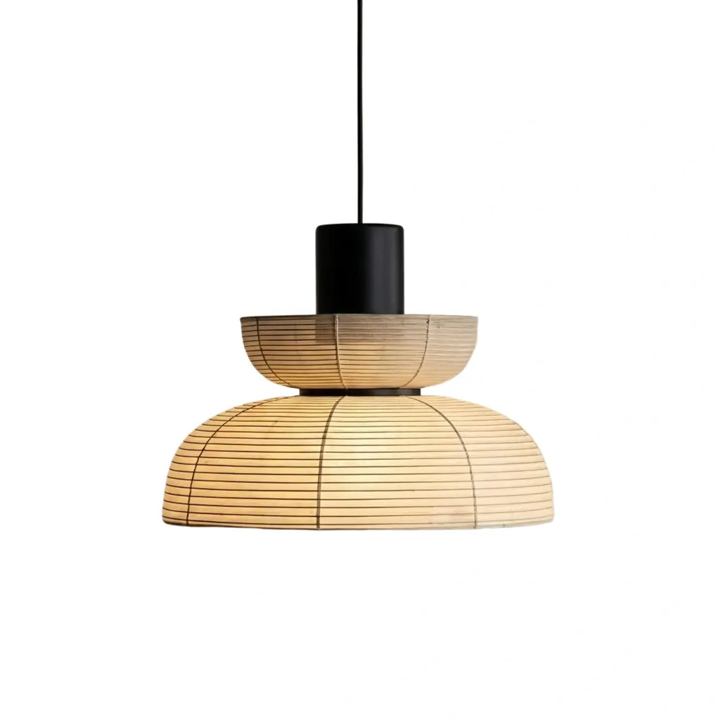 Retro Fabric Pendant Light - Beige Metal Frame for Dining/Living Room - Flindria