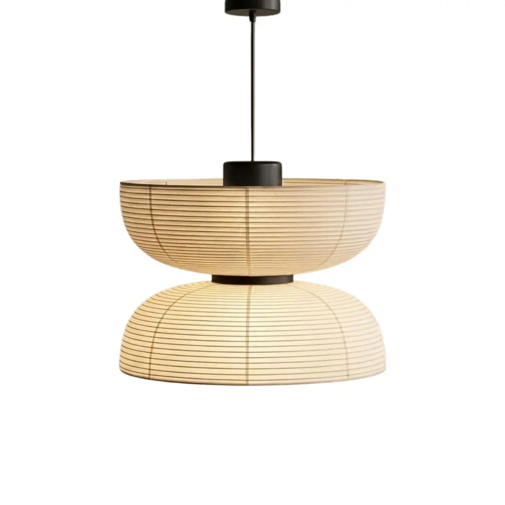 Retro Fabric Pendant Light - Beige Metal Frame for Dining/Living Room - Flindria