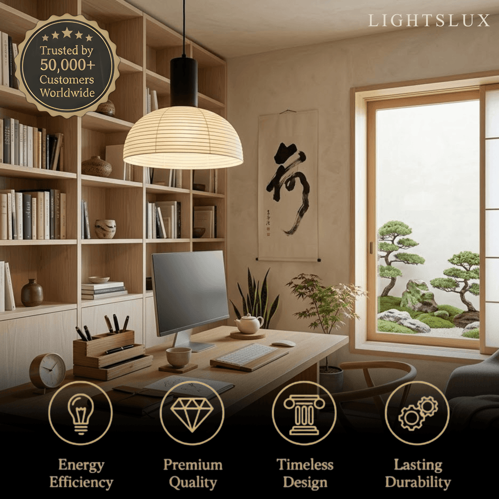 Retro Fabric Pendant Light - Beige Metal Frame for Dining/Living Room - Flindria