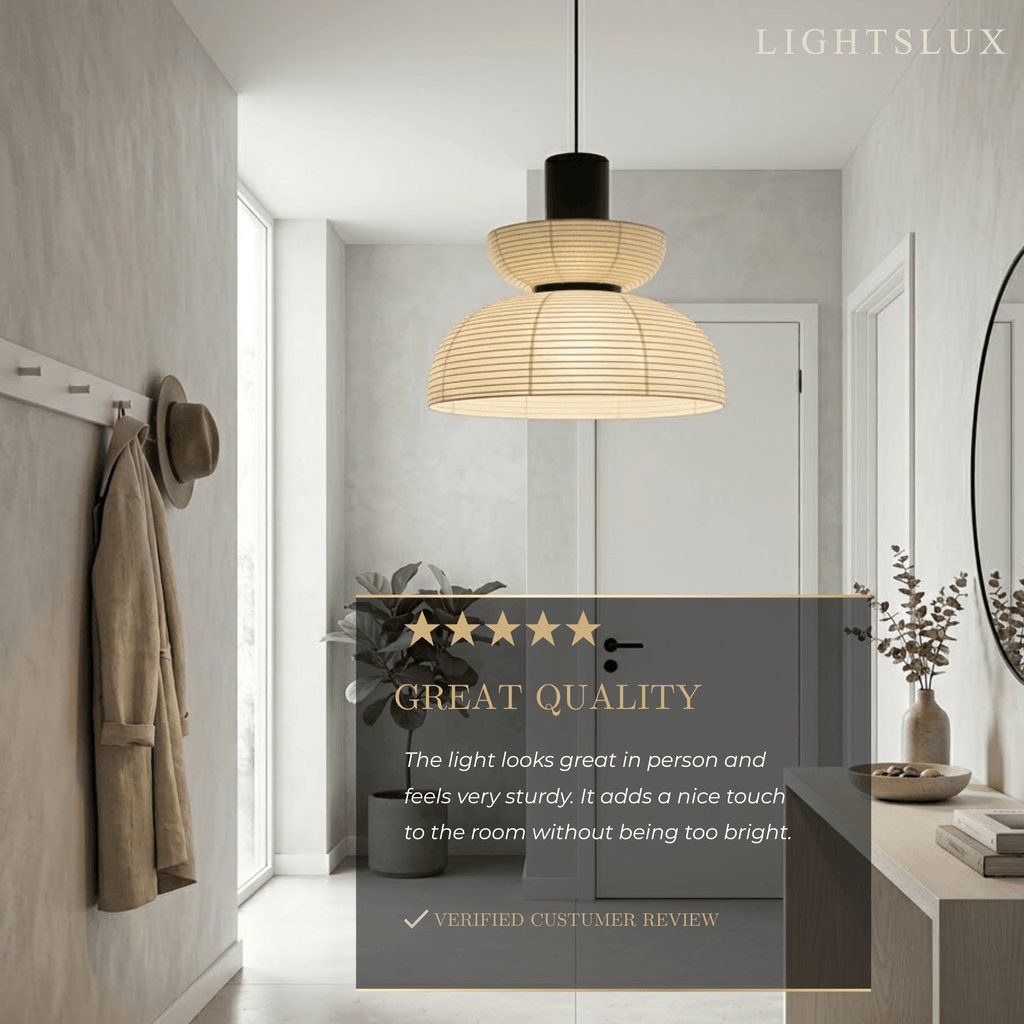 Retro Fabric Pendant Light - Beige Metal Frame for Dining/Living Room - Flindria