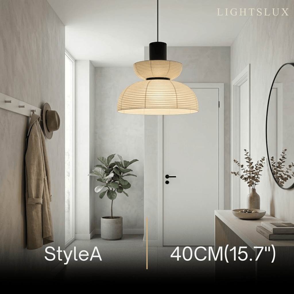 Retro Fabric Pendant Light - Beige Metal Frame for Dining/Living Room - Flindria