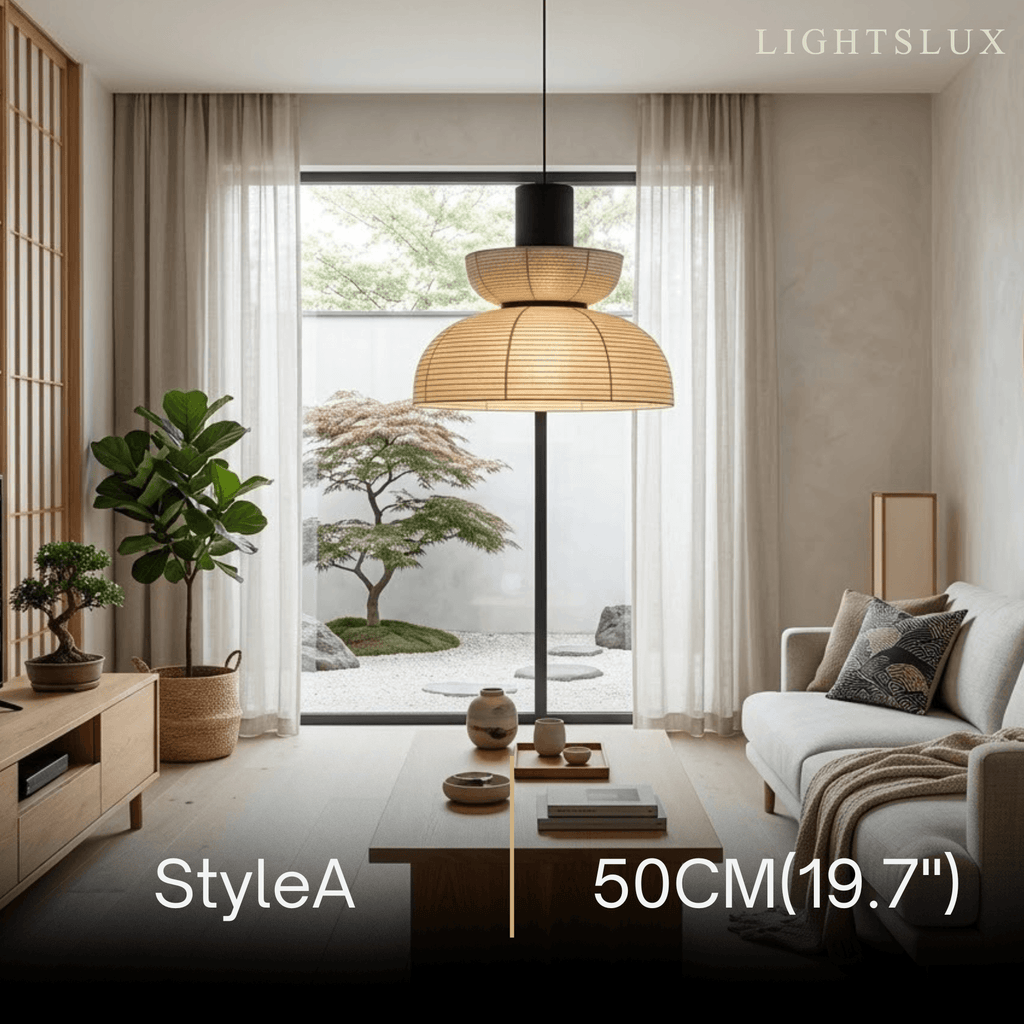 Retro Fabric Pendant Light - Beige Metal Frame for Dining/Living Room - Flindria