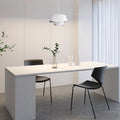 Nordic Fabric Pendant Light — White Metal Frame with Fabric Shade for Dining Room - Flindria