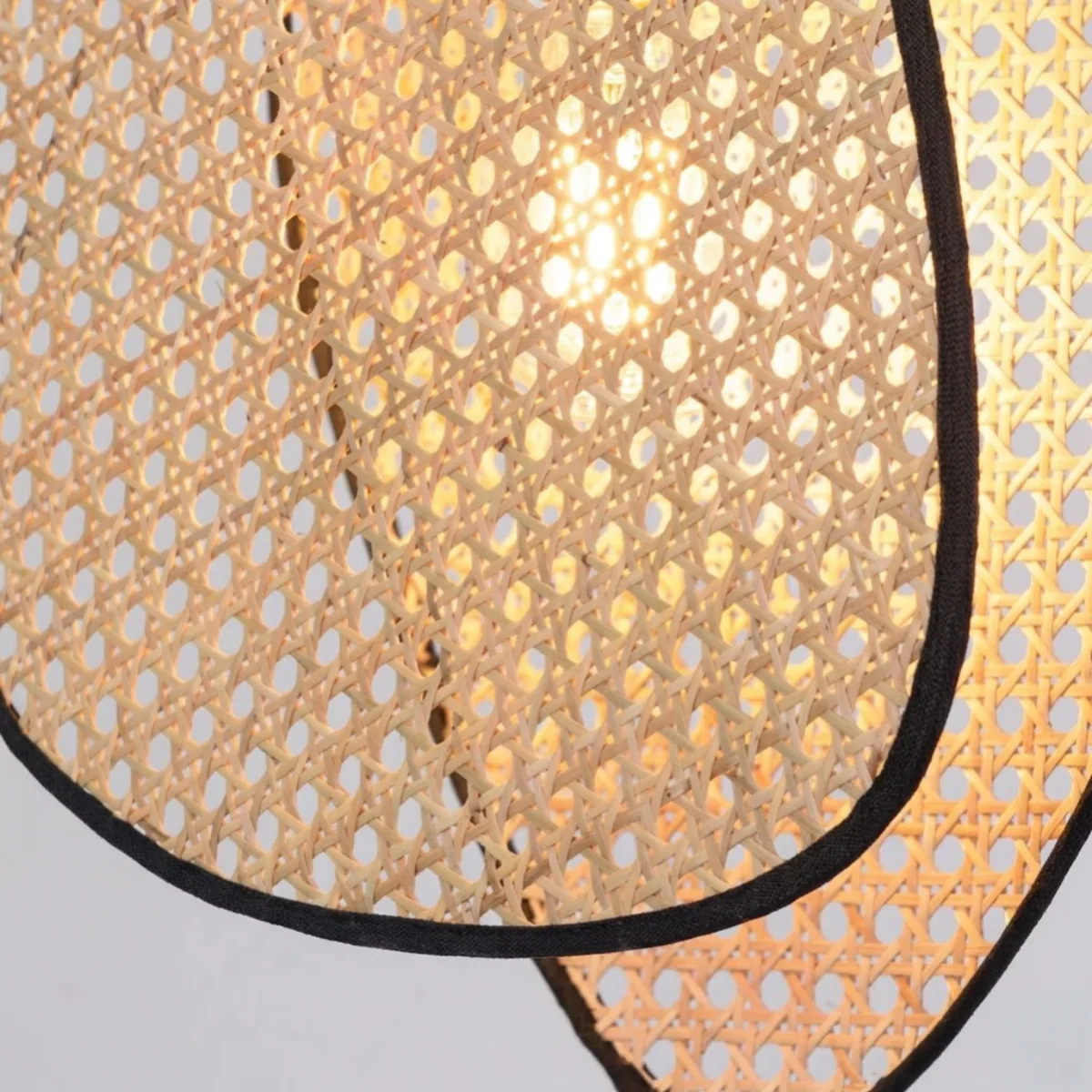 Farmhouse Wooden Geometric Pendant Light — Rattan & Willow Weave for Dining Room - Flindria