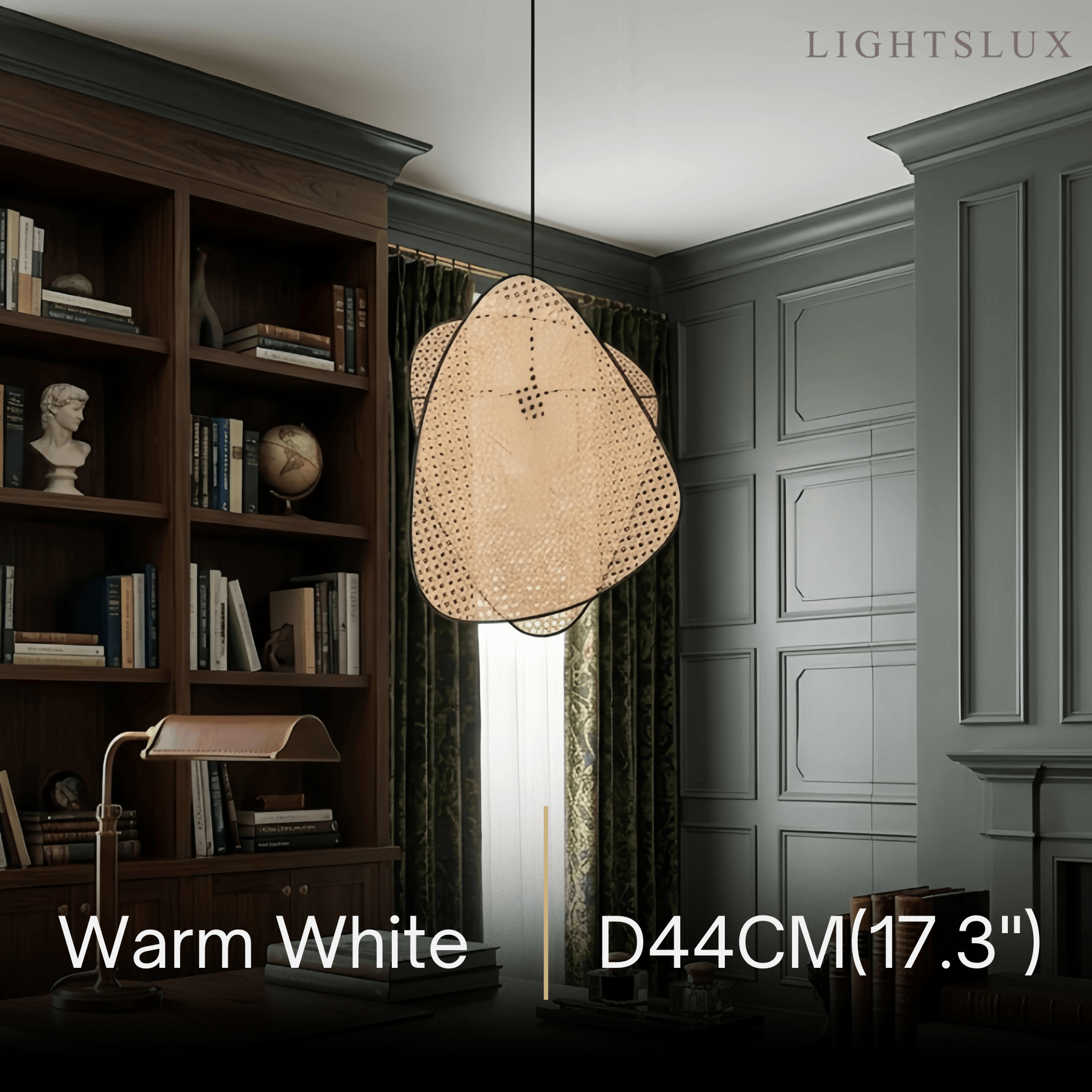 Farmhouse Wooden Geometric Pendant Light — Rattan & Willow Weave for Dining Room - Flindria