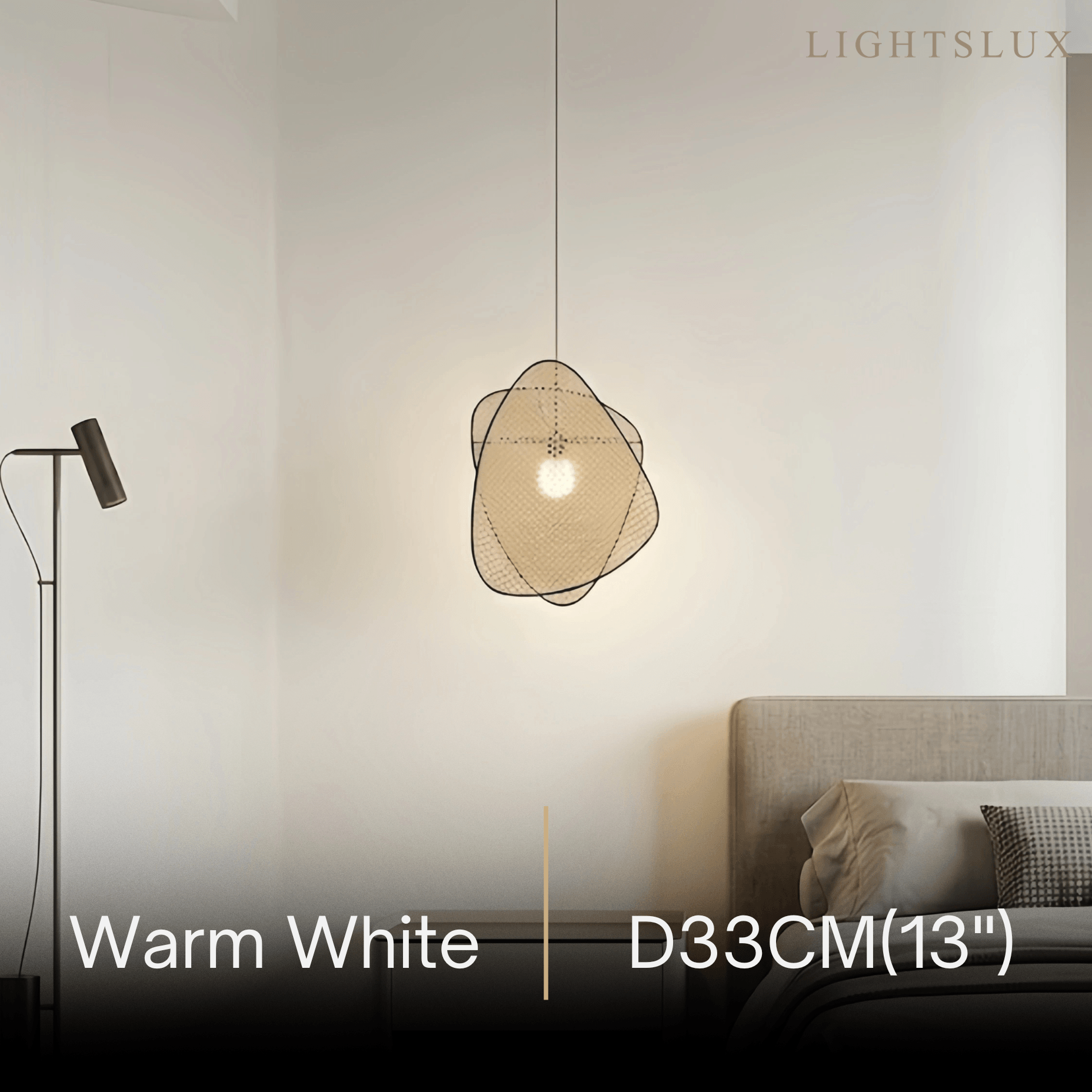 Farmhouse Wooden Geometric Pendant Light — Rattan & Willow Weave for Dining Room - Flindria