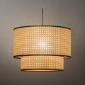 Farmhouse Rattan Pendant Light - Double-Layer Wood Lantern for Dining Room - Flindria