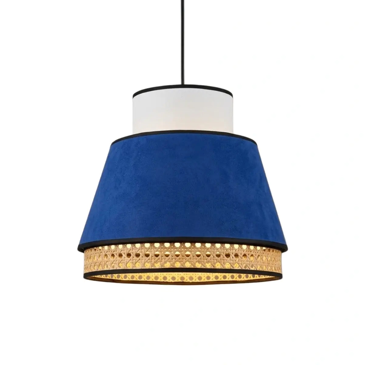 Farmhouse Pendant Light — Dual-Style Fabric & Rattan for Dining Room - Flindria