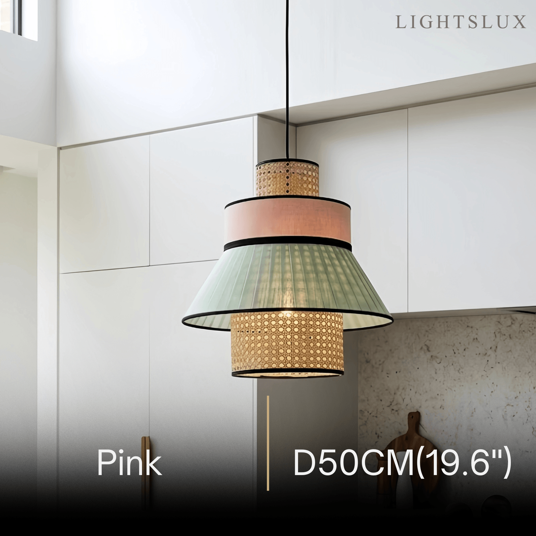 Farmhouse Pendant Light — Dual-Style Fabric & Rattan for Dining Room - Flindria