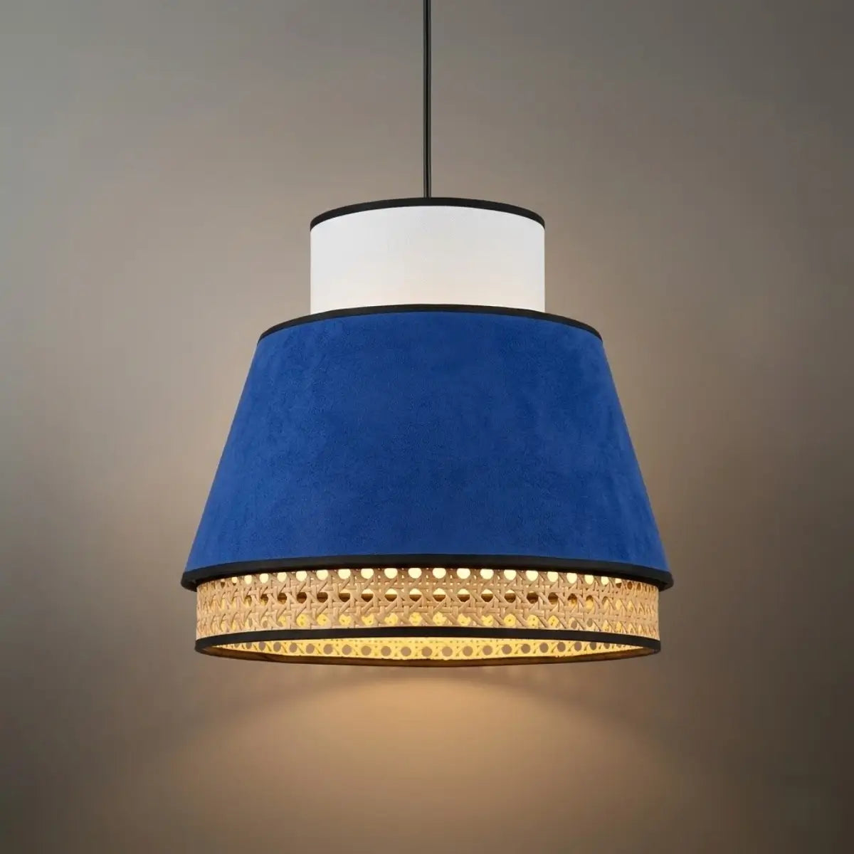 Farmhouse Pendant Light — Dual-Style Fabric & Rattan for Dining Room - Flindria