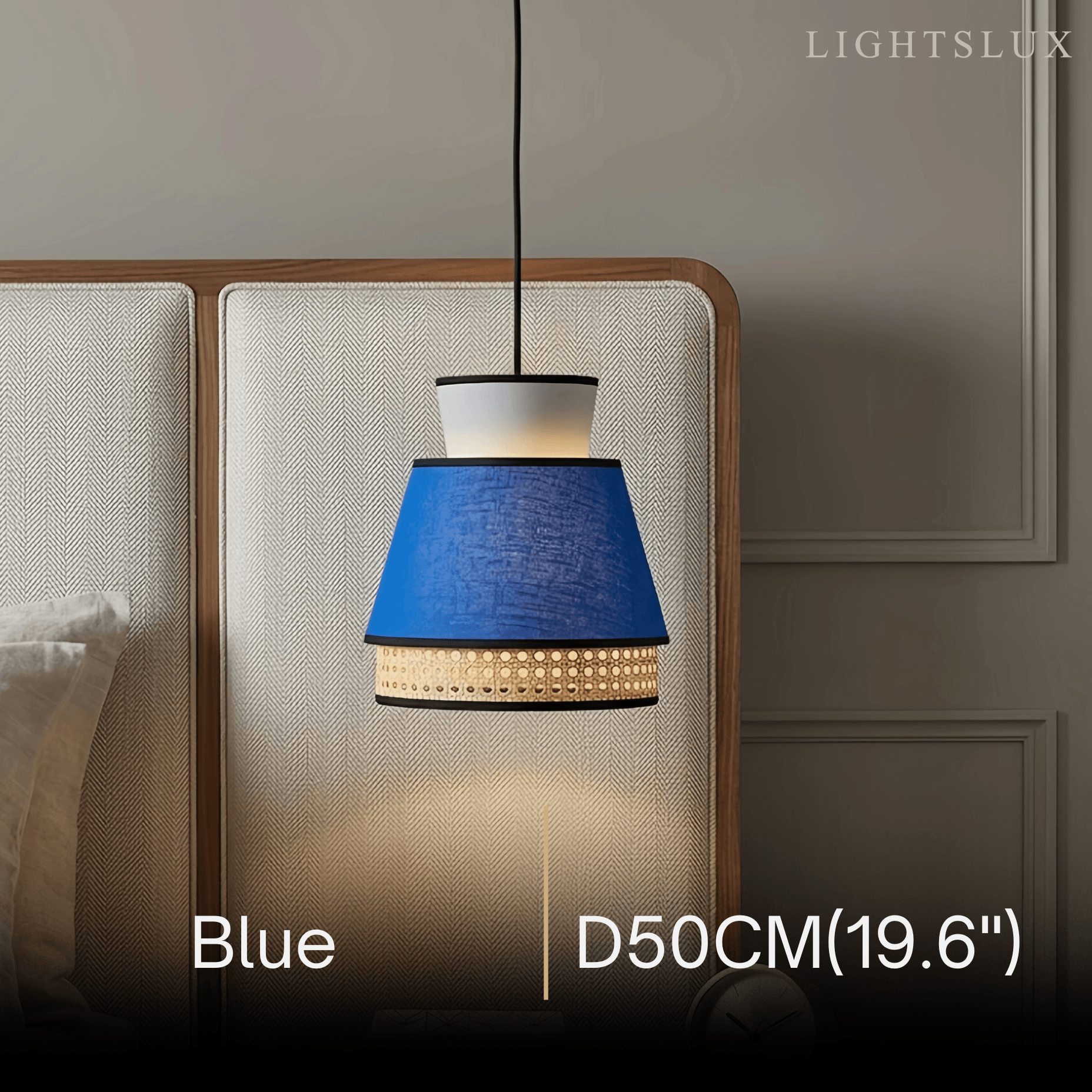 Farmhouse Pendant Light — Dual-Style Fabric & Rattan for Dining Room - Flindria