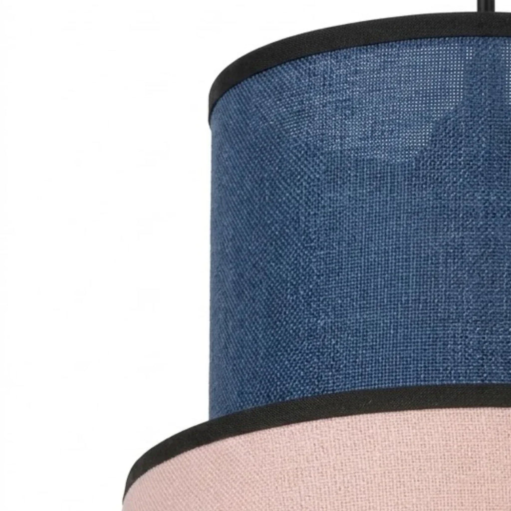Farmhouse Cylindrical Pendant Light - Fabric & Rattan Lantern for Dining Room - Flindria