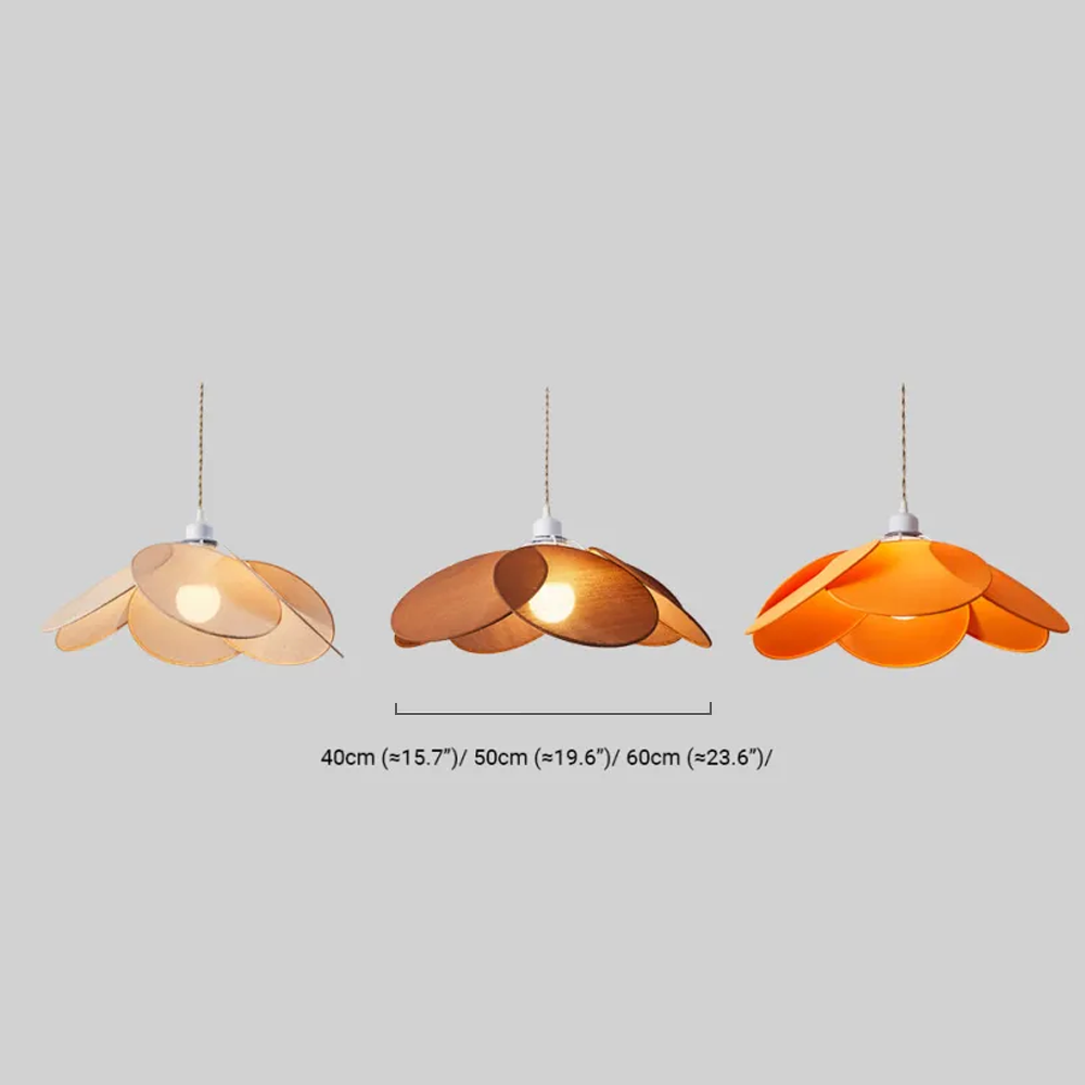 Farmhouse Metal & Fabric Pendant Light -- Orange/Brown/Beige for Living Room - Flindria