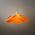 Farmhouse Metal & Fabric Pendant Light -- Orange/Brown/Beige for Living Room - Flindria