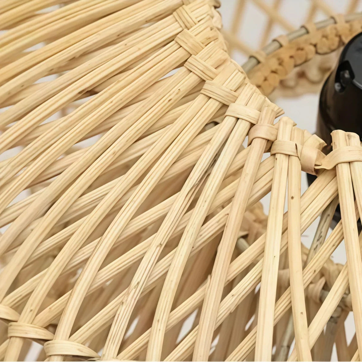 Farmhouse Pendant Light — Uneven Metal & Rattan for Dining Room - Flindria