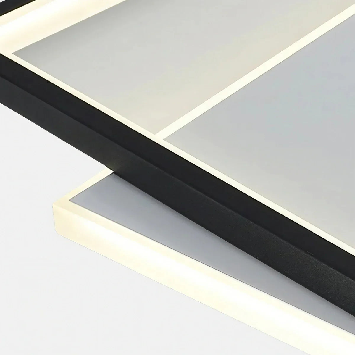 Modern Black Ceiling Light – Metal & Acrylic Geometric Design for Bedroom - Flindria