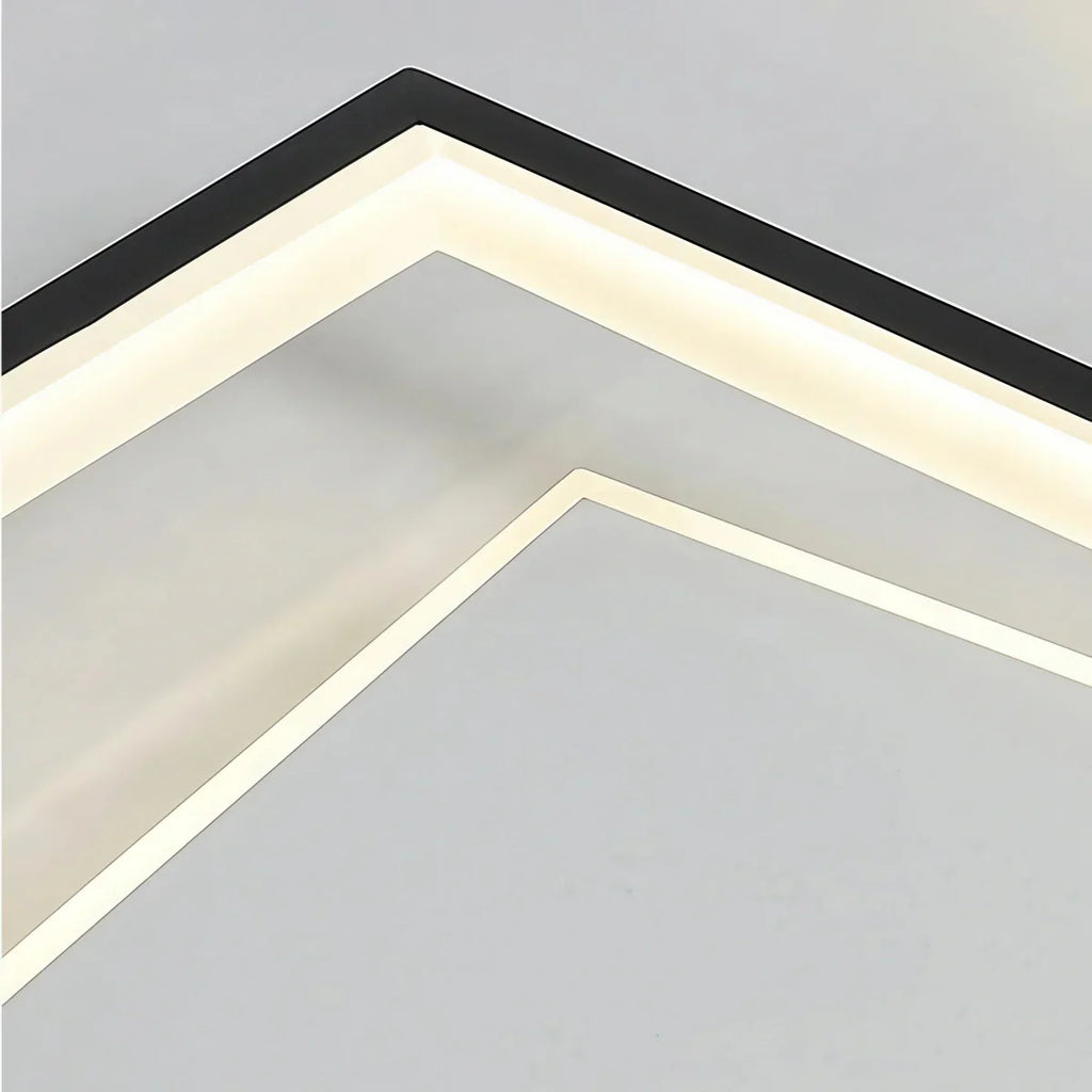 Modern Black Ceiling Light – Metal & Acrylic Geometric Design for Bedroom - Flindria