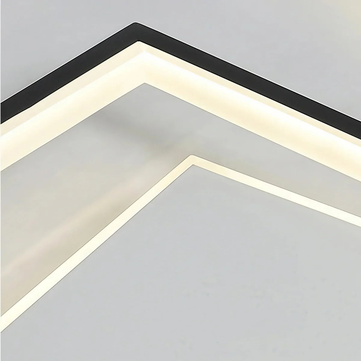 Modern Black Ceiling Light – Metal & Acrylic Geometric Design for Bedroom - Flindria