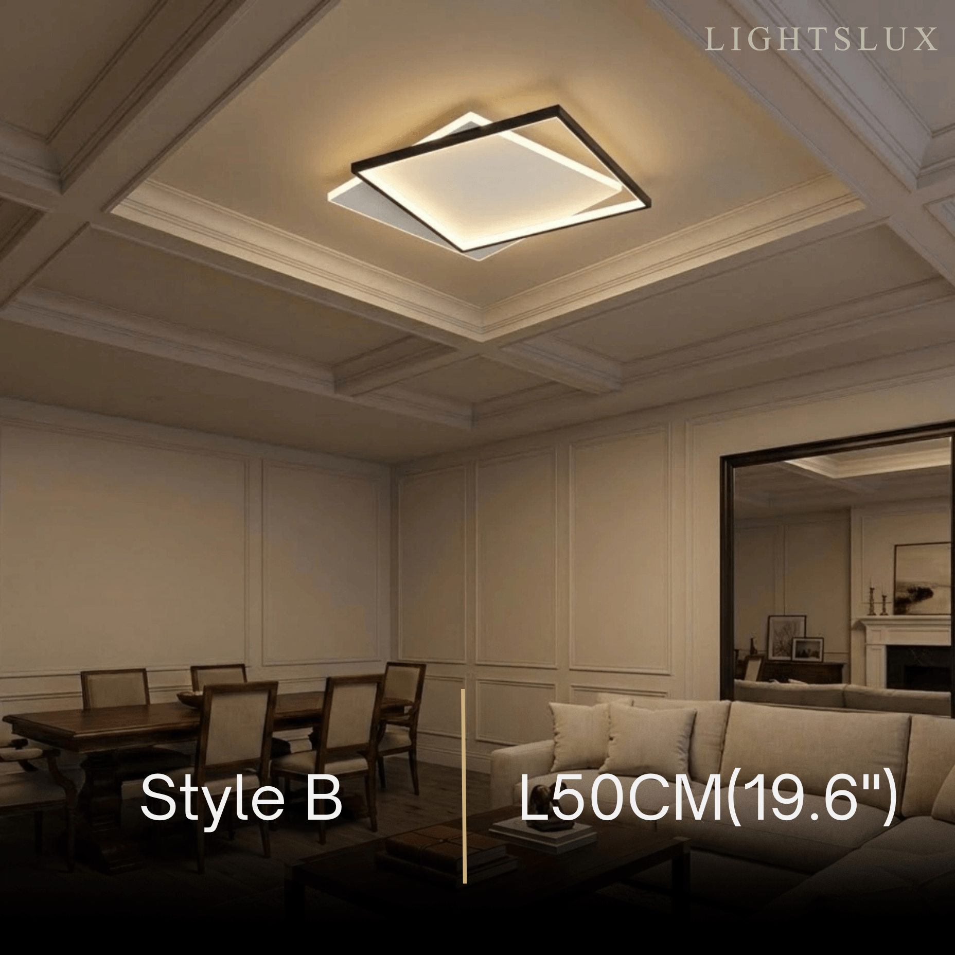 Modern Black Ceiling Light – Metal & Acrylic Geometric Design for Bedroom - Flindria
