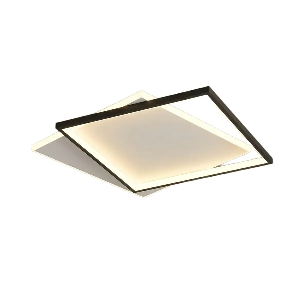 Modern Black Ceiling Light – Metal & Acrylic Geometric Design for Bedroom - Flindria