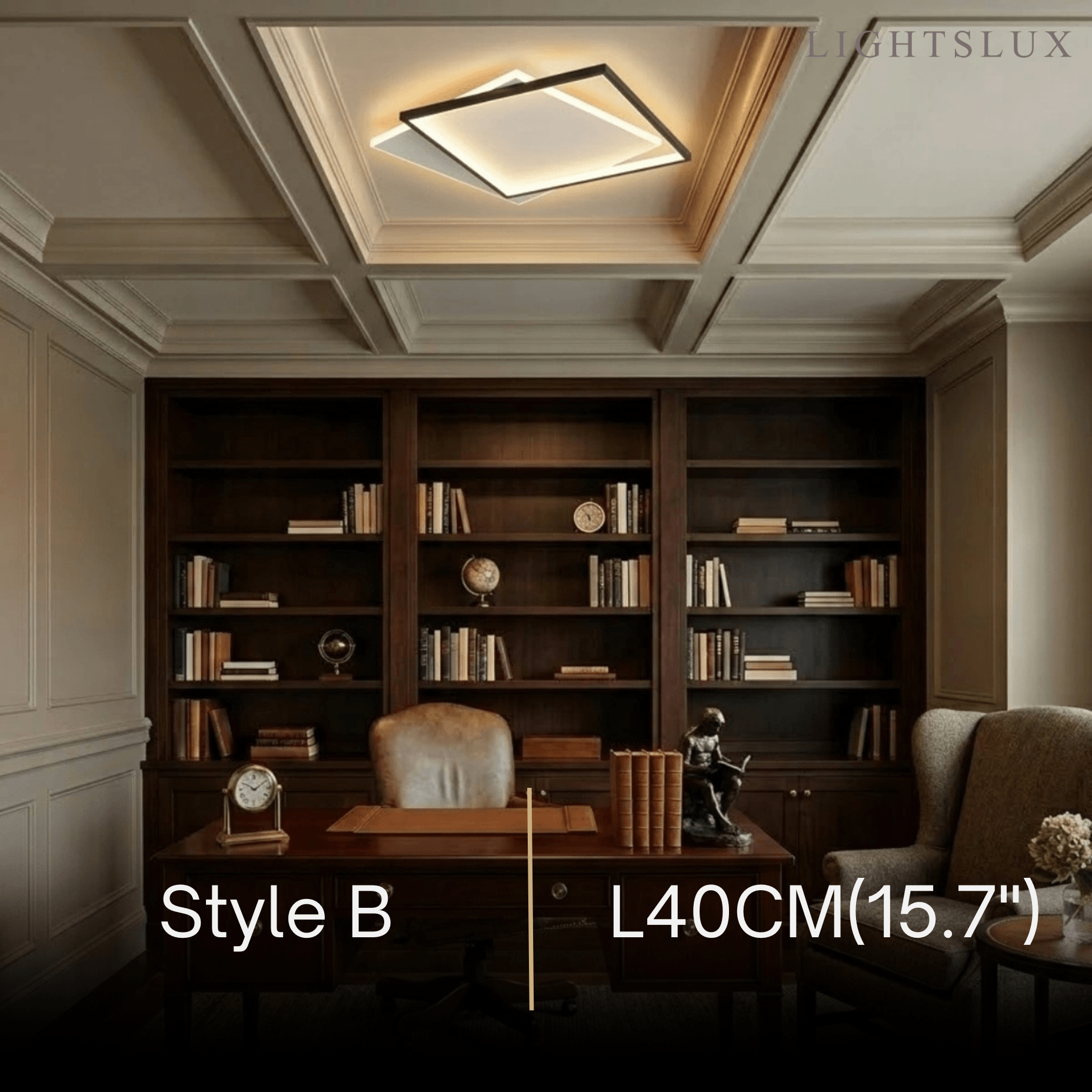 Modern Black Ceiling Light – Metal & Acrylic Geometric Design for Bedroom - Flindria