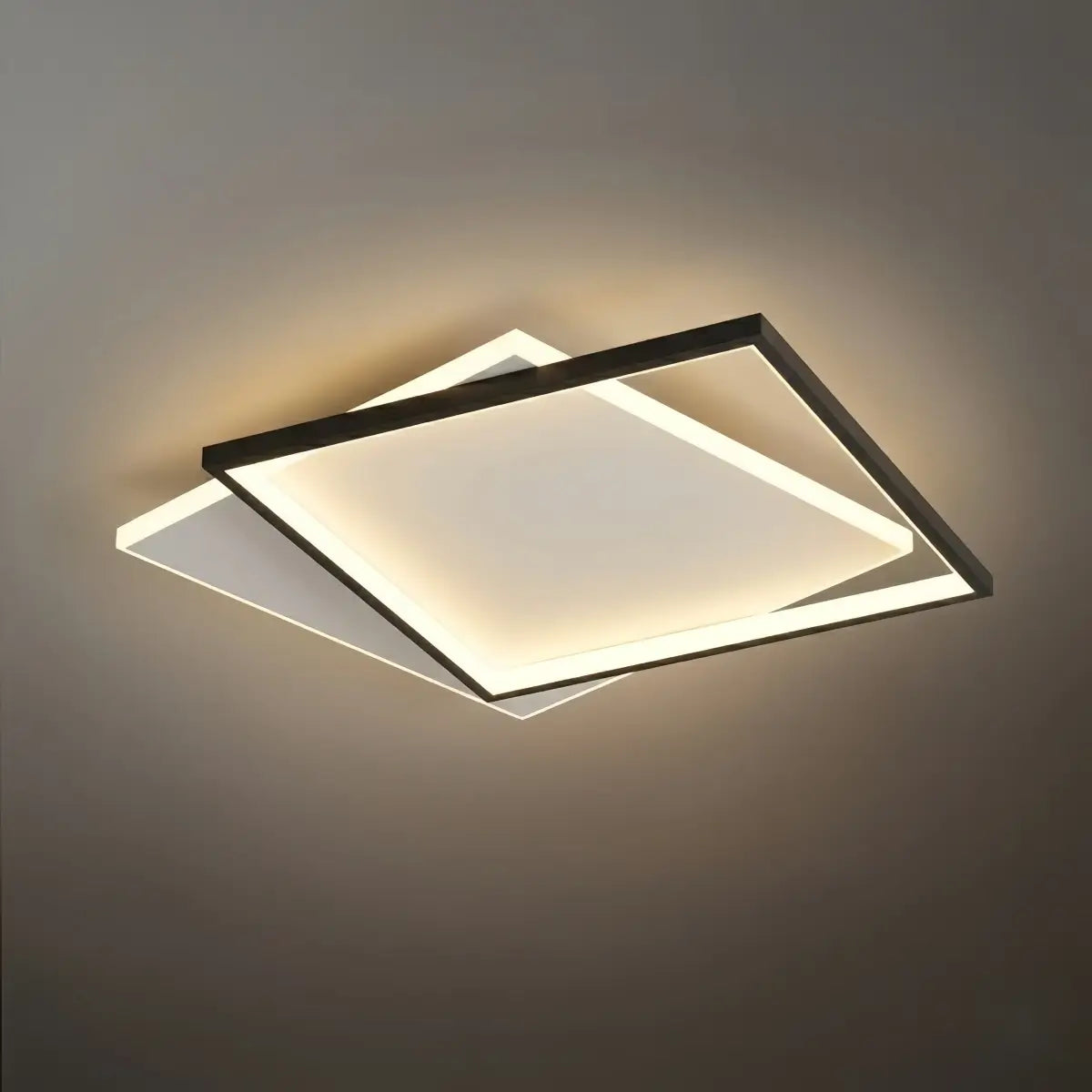 Modern Black Ceiling Light – Metal & Acrylic Geometric Design for Bedroom - Flindria