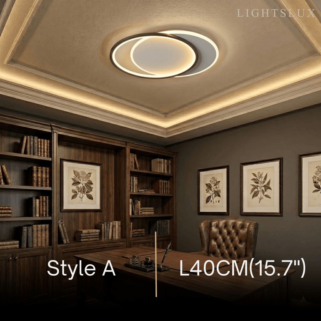 Modern Black Ceiling Light – Metal & Acrylic Geometric Design for Bedroom - Flindria
