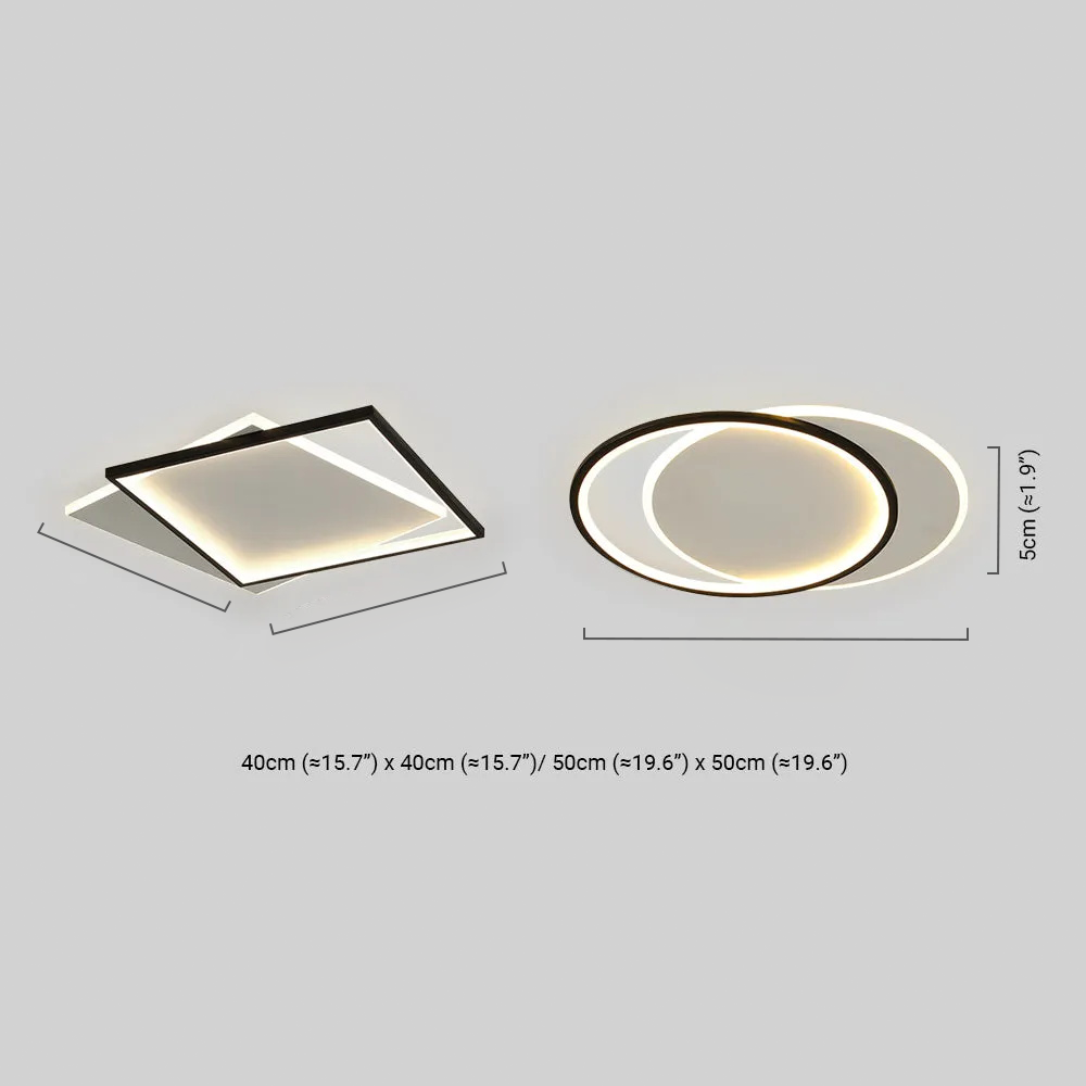Modern Black Ceiling Light – Metal & Acrylic Geometric Design for Bedroom - Flindria