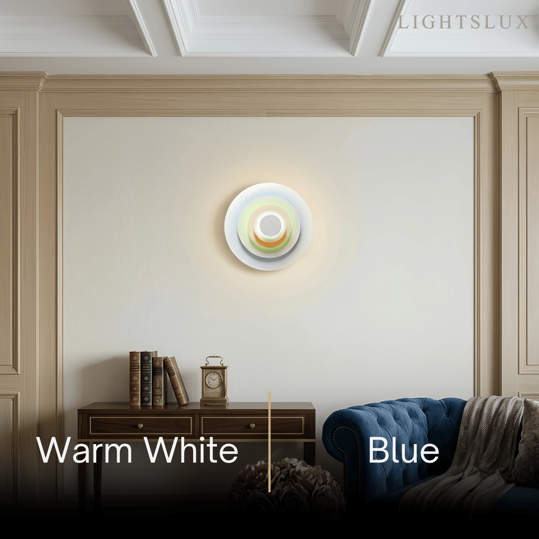 Morandi Metal Wall Lamp - Blue/Pink/Yellow Round Design for Living Room - Flindria