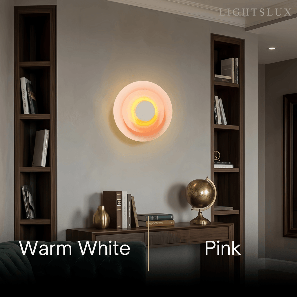 Morandi Metal Wall Lamp - Blue/Pink/Yellow Round Design for Living Room - Flindria