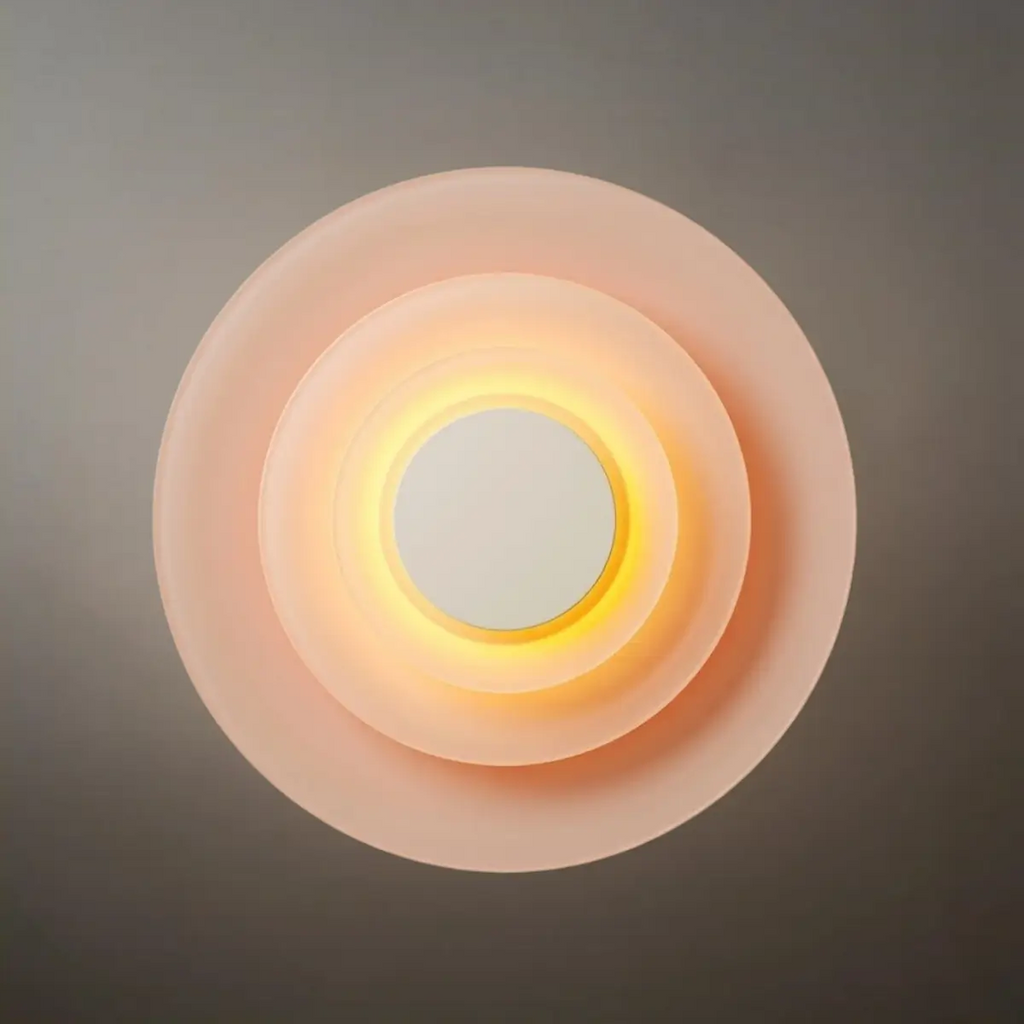 Morandi Metal Wall Lamp - Blue/Pink/Yellow Round Design for Living Room - Flindria