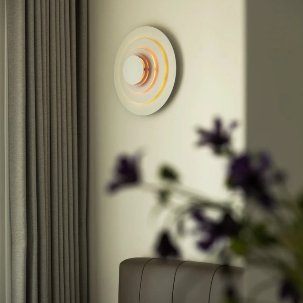 Morandi Metal Wall Lamp - Blue/Pink/Yellow Round Design for Living Room - Flindria