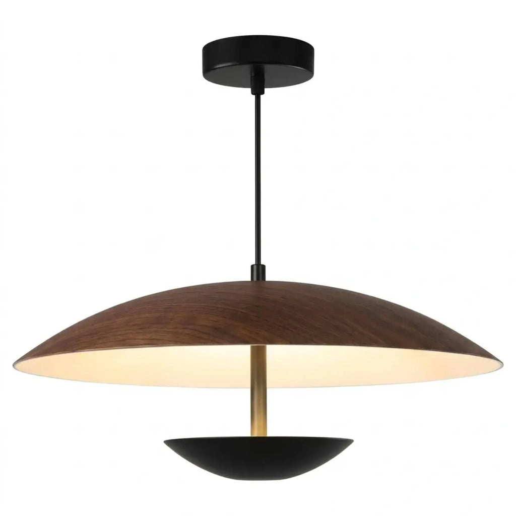 Nordic Hooded Pendant Light - Wood/Brown Metal for Dining Room - Flindria
