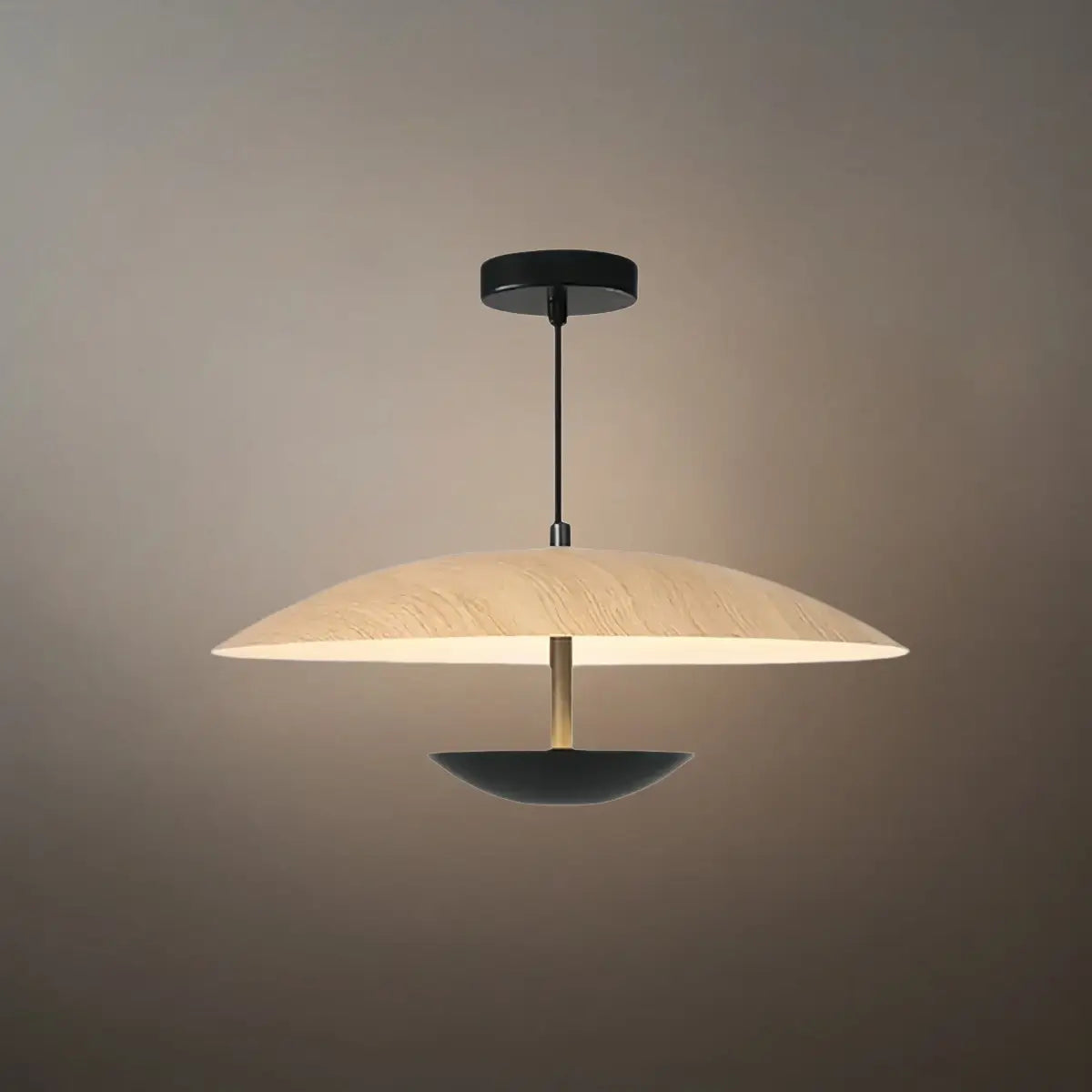 Nordic Hooded Pendant Light - Wood/Brown Metal for Dining Room - Flindria