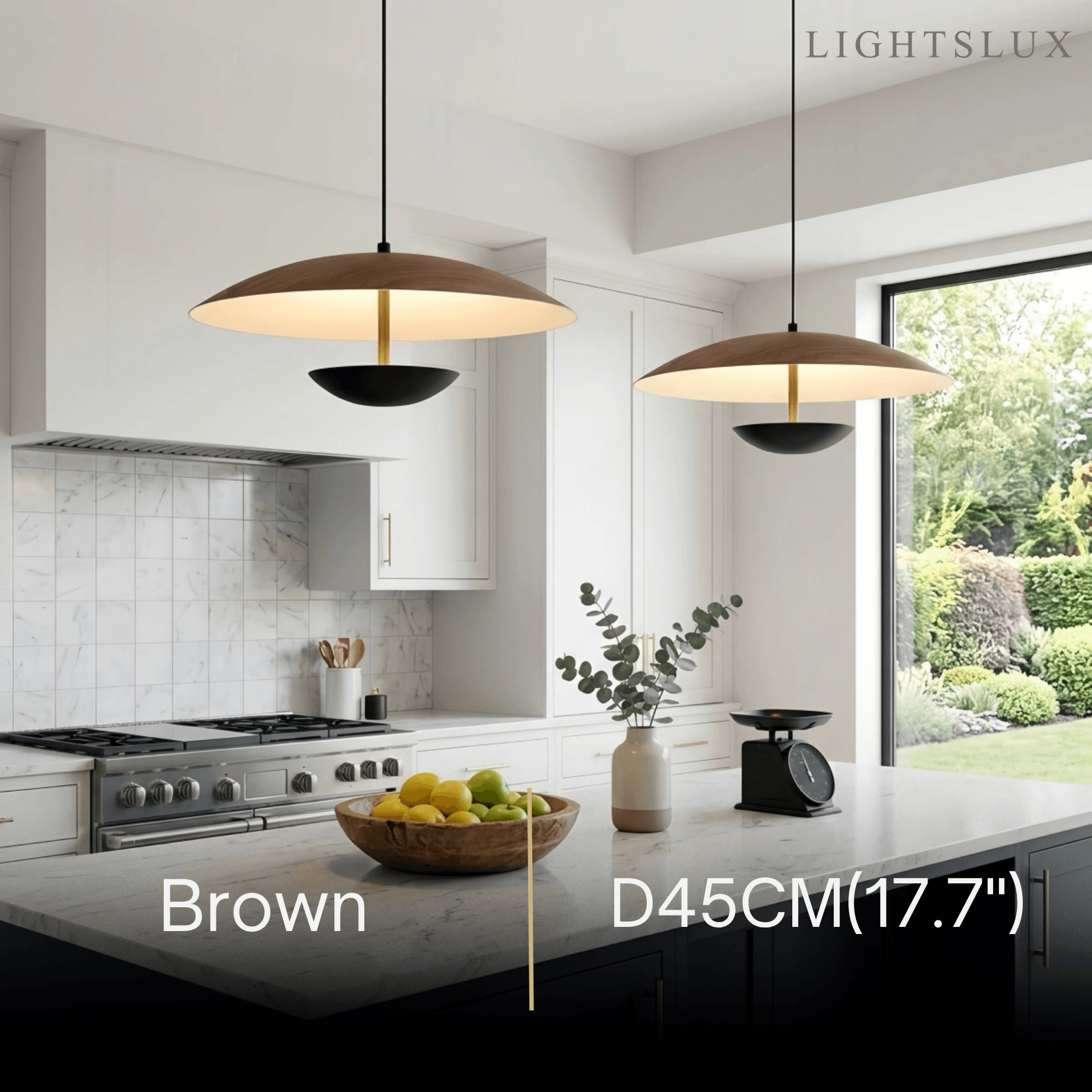 Nordic Hooded Pendant Light - Wood/Brown Metal for Dining Room - Flindria