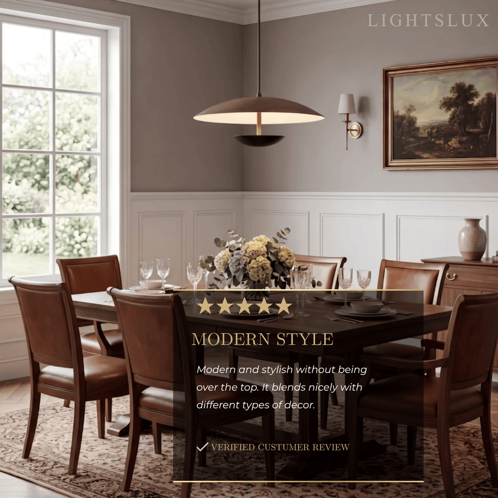 Nordic Hooded Pendant Light - Wood/Brown Metal for Dining Room - Flindria