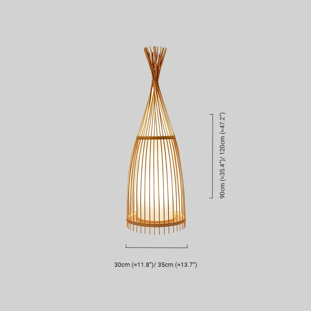 Designer Bamboo Floor Lamp – Bottle-Shaped Living Room - Flindria