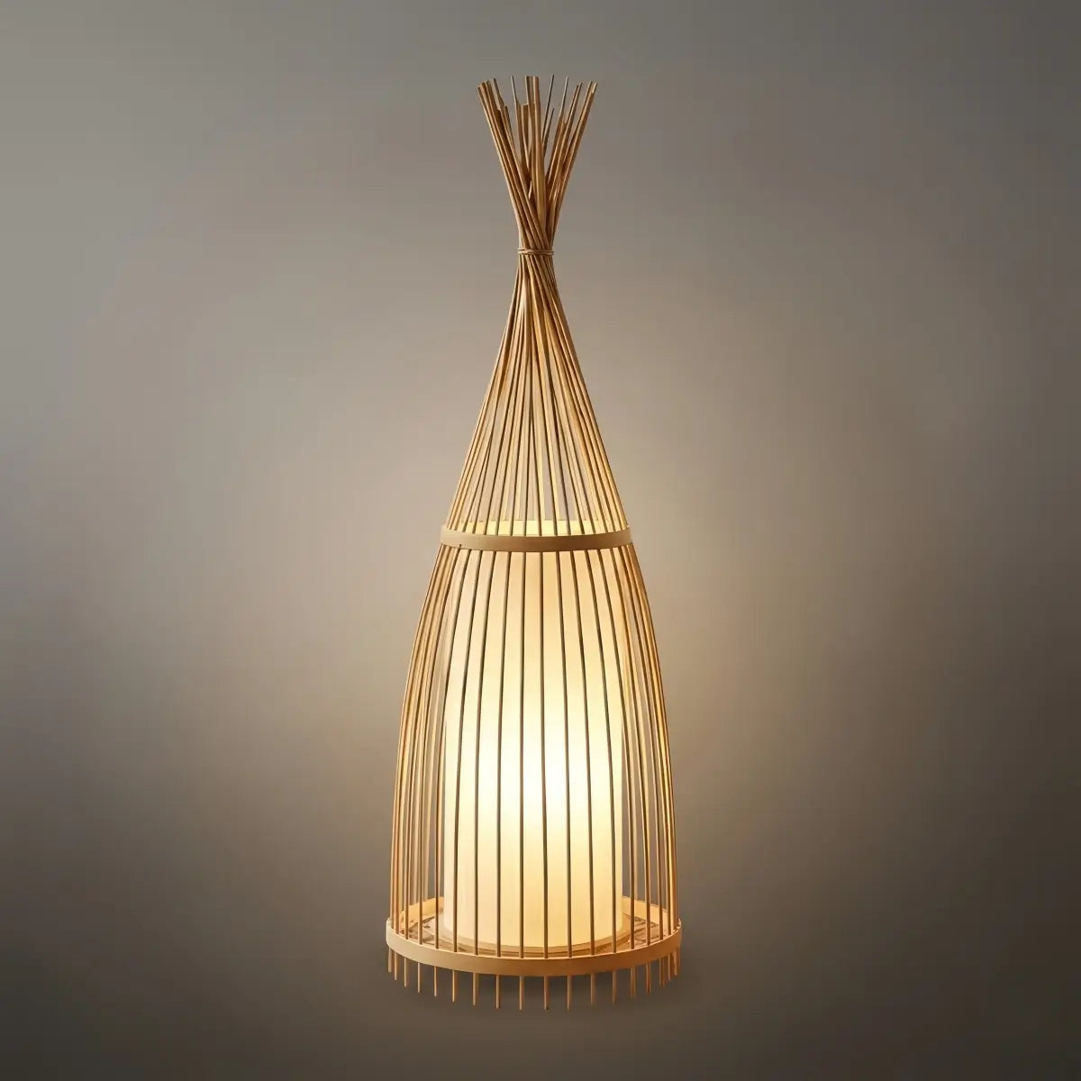 Designer Bamboo Floor Lamp – Bottle-Shaped Living Room - Flindria