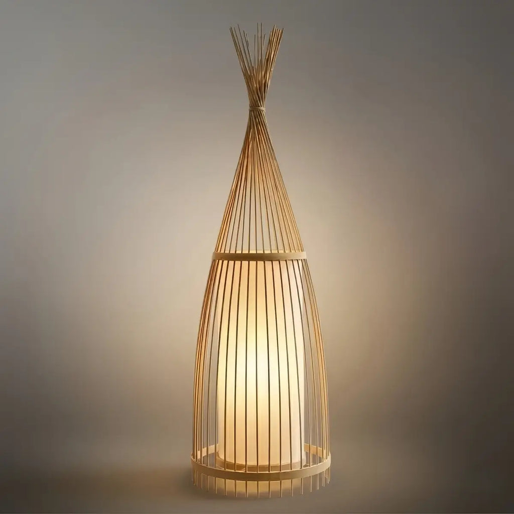 Designer Bamboo Floor Lamp – Bottle-Shaped Living Room - Flindria