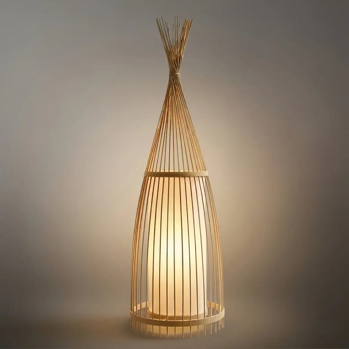 Designer Bamboo Floor Lamp – Bottle-Shaped Living Room - Flindria