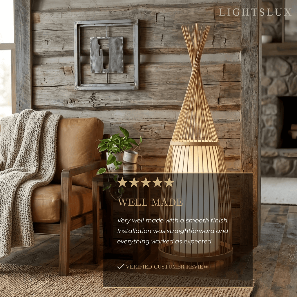Designer Bamboo Floor Lamp – Bottle-Shaped Living Room - Flindria