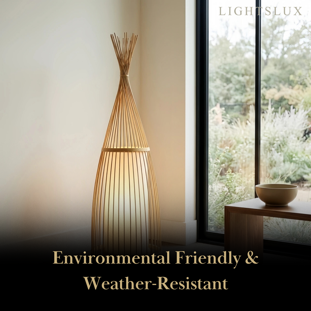 Designer Bamboo Floor Lamp – Bottle-Shaped Living Room - Flindria