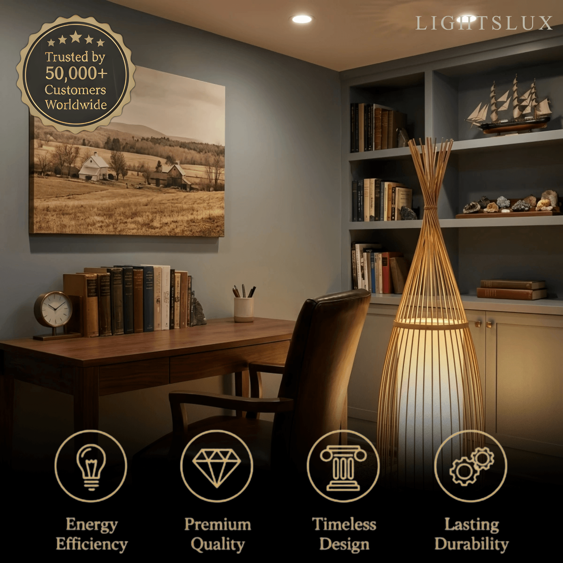Designer Bamboo Floor Lamp – Bottle-Shaped Living Room - Flindria