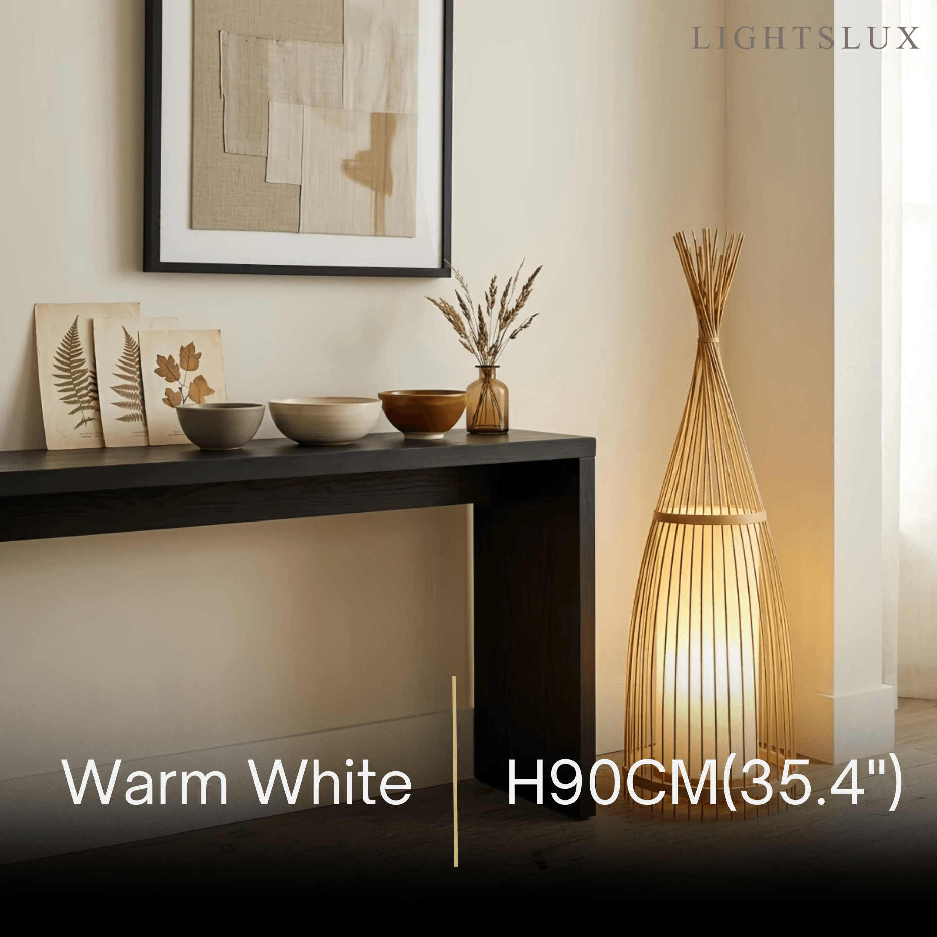 Designer Bamboo Floor Lamp – Bottle-Shaped Living Room - Flindria