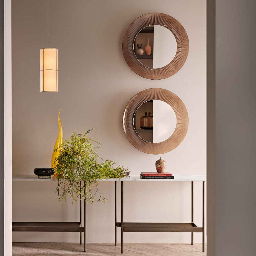 Modern Pendant Light — White Metal & Fabric Cylinder for Living Room - Flindria