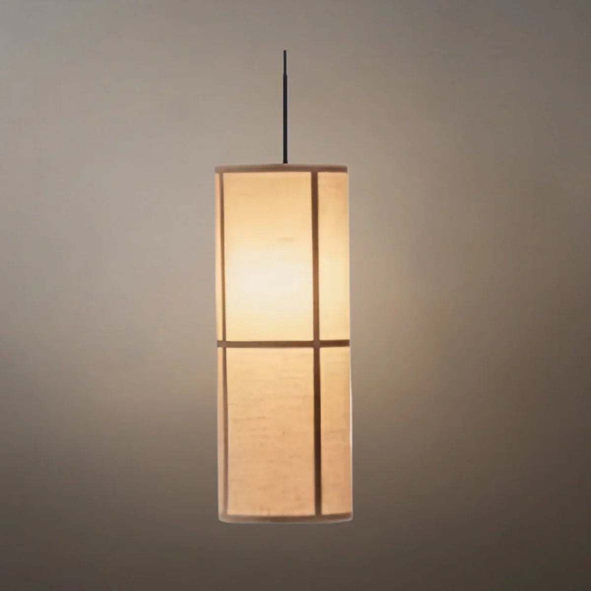 Modern Pendant Light — White Metal & Fabric Cylinder for Living Room - Flindria