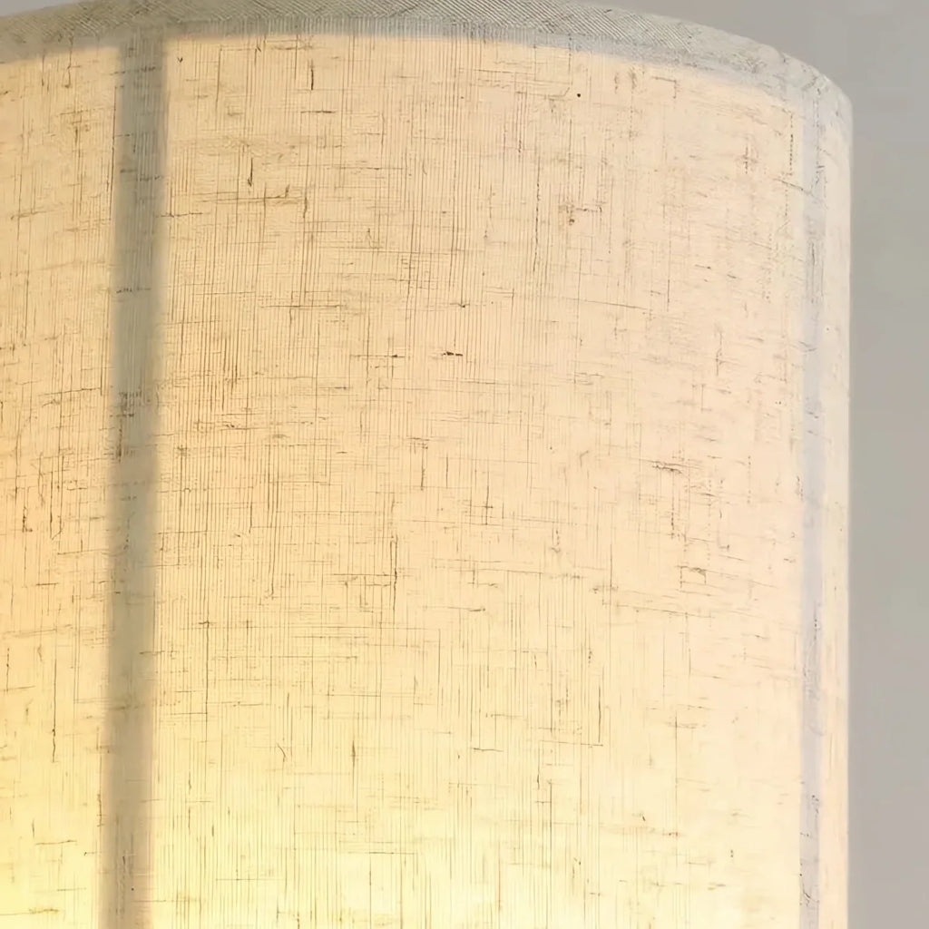 Modern Pendant Light — White Metal & Fabric Cylinder for Living Room - Flindria