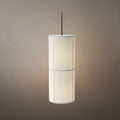 Modern Pendant Light — White Metal & Fabric Cylinder for Living Room - Flindria